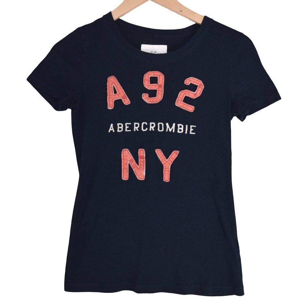 Abercrombie Navy Tee Kids XL Y2K Preppy Varsity
